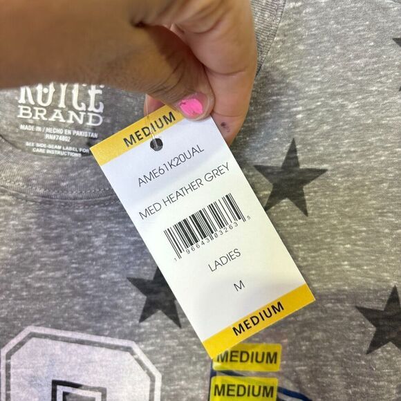 Royce Brand Womens USA Star Graphic T-Shirt Medium Heather Gray Short Sleeve - Picture 5 of 6